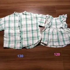 ブランシェス　男女お揃い　シャツ130 チュニック120
