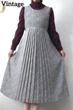 Vintage　フラワープリント ジャンパースカート