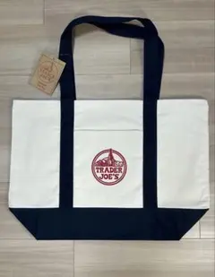 【新品・タグつき】Trader Joe's トートバッグ アイボリー/ネイビー