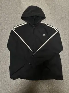 アディダス　フルジップ　ナイロン　パーカー　黒　ウインドブレーカー　長袖