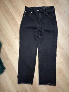 アメリカンホリック　ブラック　ストレートデニムパンツ