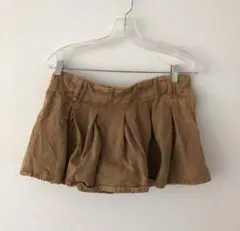 ZARA ブラウンデニム　ローライズボックスプリーツ ミニスカート