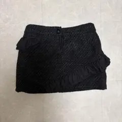 y2k 平成ギャル ミニスカート ツイード フリル ギミック デザイン ブラック