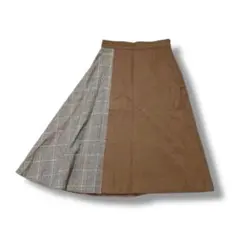 ジルスチュアート　フレアスカート(0)ウール混　ドッキング　チェック柄　綺麗め