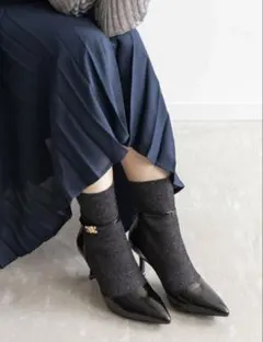 RANDA/ゴールドパーツニットドッキングブーツ