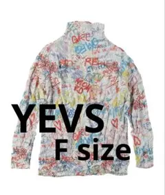 YEVS イーブス シワ加工PTプルオーバー 長袖トップス カラフル プリント