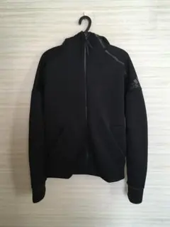 古着 アディダス adidas フルジップ パーカー 黒 L