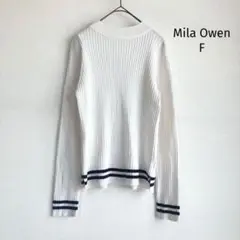 ミラオーウェン Mila Owen リブニット F ウール混 ハイネック ライン