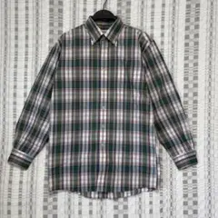 美品 ダンロップ モータースポーツ チェックシャツ L ボタンダウン 緑のサムネイル