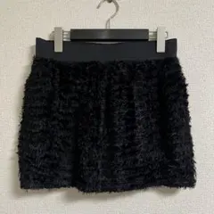 FLORENT フローレント黒いファー風ミニスカート
