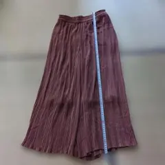 美品!!プリーツスカーチョ・ガウチョパンツ ブラウンピンク系