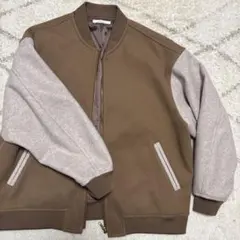 ブラウン/グレー ボンバージャケット