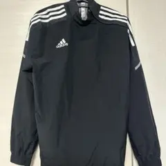 adidas 黒 ウィンドブレーカー ハーフジップトップ　M