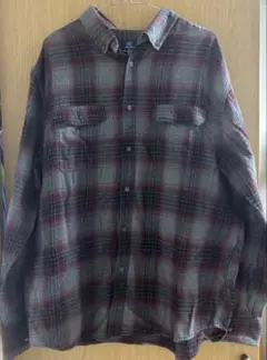 GEORGE XL オンブレチェック　長袖ネルシャツ