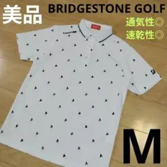 Mサイズ 美品【BRIDGESTONE GOLF】半袖ポロシャツ 通気性◎速乾性のサムネイル