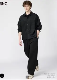 ユニクロ:C スウェットワイドパンツ XS ブラック