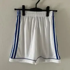 adidas サッカーパンツ　ハーフパンツ　ホワイト×ブルー