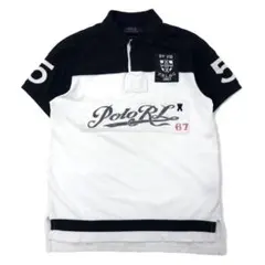POLO RALPH LAUREN ポロシャツ M ブラック ホワイト コットン