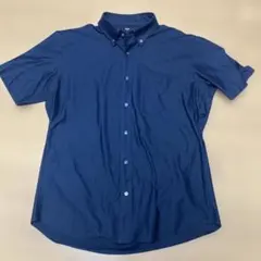 【美品】ユニクロ　ドライイージーケアコンフォートシャツ　ネイビー　Lサイズ　半袖