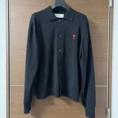 ami parisブラック カーディガン ハート刺繍