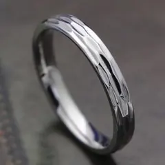 縦波カットリング ステンレスリング ピンキーリング シルバー