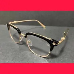 田*ち様 【数量限定】大人気 伊達メガネ　サングラス クロス ゴールド y2k