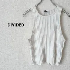 DIVIDED タンクトップ　白　ストライプ　M 無地　シンプル　インナー