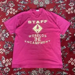 90s ボーイスカウト　tシャツ　ショッキングピンク　スタッフt アメリカ製