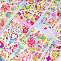 カラフル宝石風シールセット 6枚シート