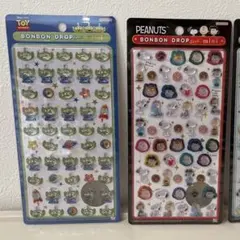 ボンボンドロップシール　ミニ　スヌーピー　リトルグリーンメン　2点セット