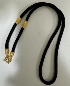 限定 タイ御守り プラクルアン用 ネックレス ひも ヒモ 紐 黒×金 60cm