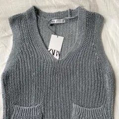 ZARA メッシュニットベスト⭐︎最終値下げ⭐︎