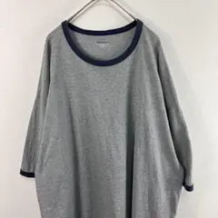 USA古着 jerzees リンガーネック Tシャツ グレー