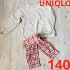 ユニクロ　キッズ　フリースパジャマ　140 ルームウェア