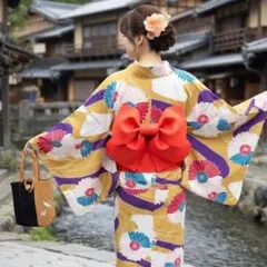 撫松庵　浴衣　帯セット 撫松庵10〜11歳 花柄浴衣・帯セット 新品タグ付き - メルカリ