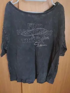 Classicalelfブラック プリントオーバーサイズ Tシャツ Lサイズ