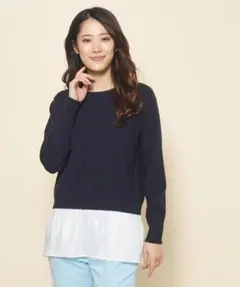 COUP DE CHANCE【洗える】重ね着風ニットトップス　M