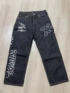 XLARGE 刺繍入りブラックデニムパンツ 30インチ - メルカリ