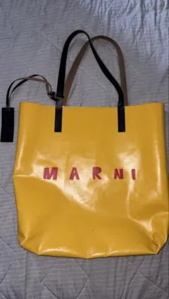 MARNI マルニ トートバッグ PVC イエロー クリーム バイカラー