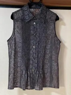 花柄レース　ジレ　ベスト　M