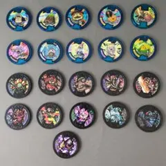 妖怪ウォッチ　Bメダル・必殺技（青・黒）メダルセット 21枚