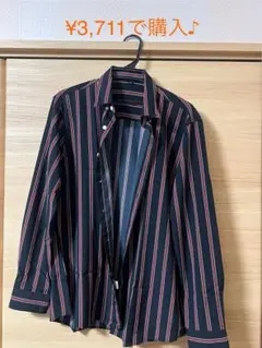 ストライプシャツ メンズ 長袖シャツ 4XL カジュアル ビジネス 未使用