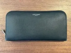 サンローラン　ラウンドファスナー　長財布　ブラック　レザー　箱付