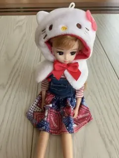 ハローキティ ドール用　フード　 リカちゃん人形　帽子　ぬい活