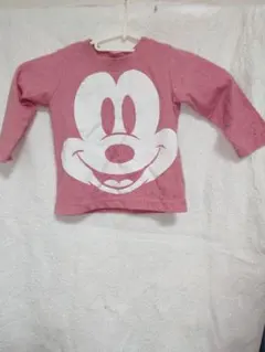 ミッキーマウス プリント ピンク Tシャツ