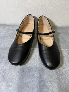【訳あり品】heal me レディース ストラップ付きフラットパンプス黒