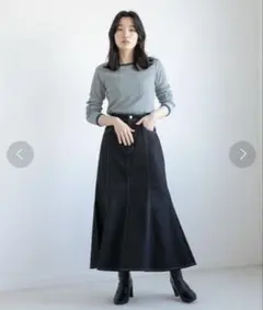 LOWRYS FARM サイズアレンジベルトスカート Mサイズ 黒