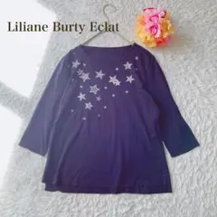 リリアンビューティーエクラ 【XS】星柄刺繍 五分袖トップス カジュアル
