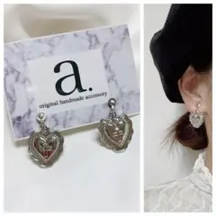 2356☺︎ハートとクロスのシルバーピアス☺︎