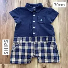ベビー70cm SHIPS ポロシャツデザインロンパース